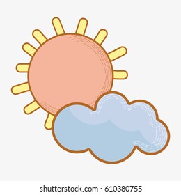 sun and cloud cartoon character
