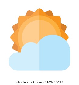 icono del sol en el clima de la nube