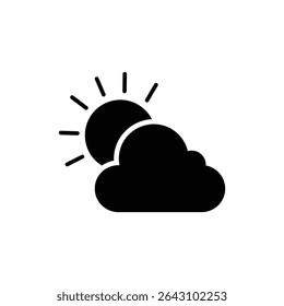 Sun and Cloud Combination Icon, Weather and Nature Symbol