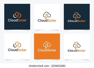 sun and cloud combination logo, inspiration design