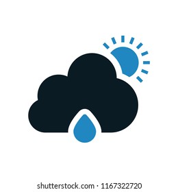 Sun, Cloud and Drop Icon