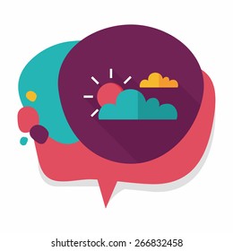 Sun and Cloud flat icon with long shadow,eps10