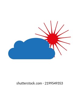 Sun Cloud, großartiges Design für jeden Zweck. Farbverlauf-Hintergrund. Vektorgrafik. Stockbild. 
