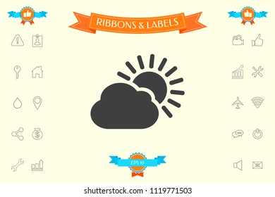 Sun cloud icon