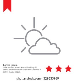 Sun cloud icon.
