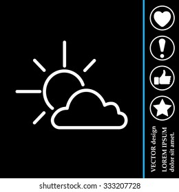 Sun cloud icon. 