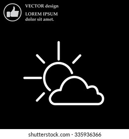Sun cloud icon.
