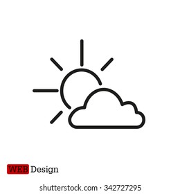 Sun cloud icon. 