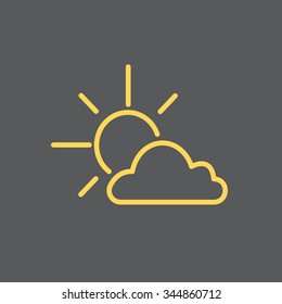 Sun cloud icon.
