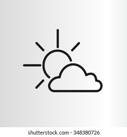Sun cloud icon. 