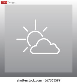 Sun cloud icon. 