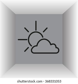 Sun cloud icon. 
