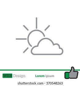 Sun cloud icon.
