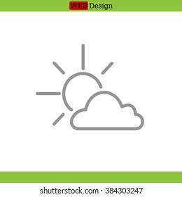 Sun cloud icon.
