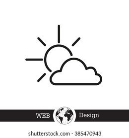 Sun cloud icon.