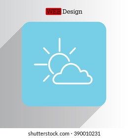 Sun cloud icon.
