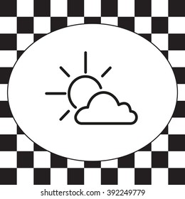 Sun cloud icon.
