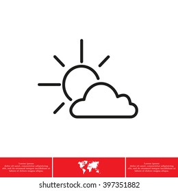 Sun cloud icon.
