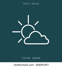 Sun cloud icon.
