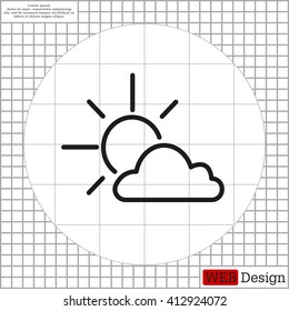Sun cloud icon.
