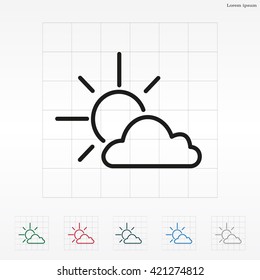Sun cloud icon.
