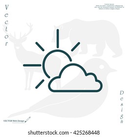Sun cloud icon.
