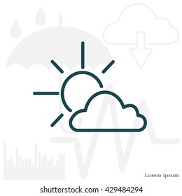 Sun cloud icon.
