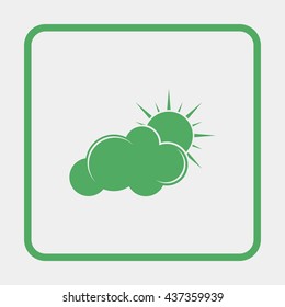 Sun cloud icon.