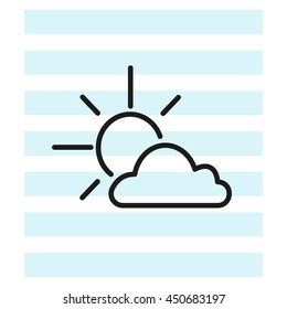 Sun cloud icon.
