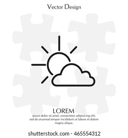 Sun cloud icon.
