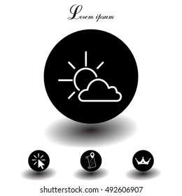 Sun cloud icon.

