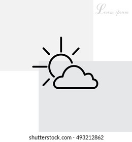 Sun cloud icon.

