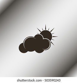 Sun cloud icon.