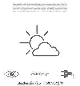 Sun cloud icon.

