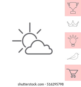 Sun cloud icon.

