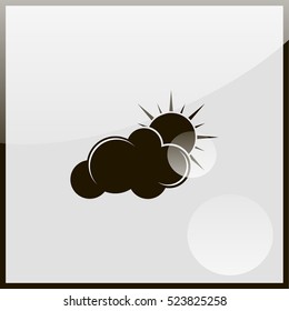 Sun cloud icon.