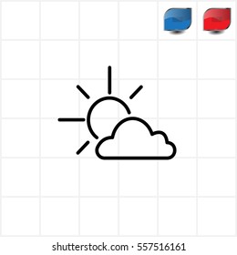 Sun cloud icon.

