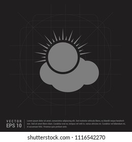 Sun Cloud Icon - Black Creative Background - Free vector icon