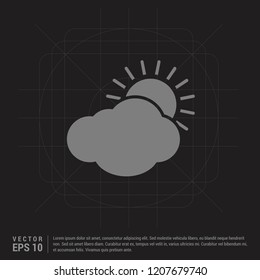 Sun Cloud Icon - Black Creative Background - Free vector icon