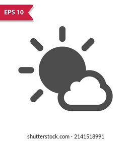 Sun And Cloud Icon - Cloudy, Weather. Professional, pixel perfect icon, EPS 10 format.