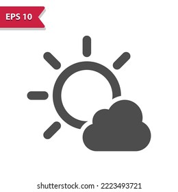 Sun And Cloud Icon - Cloudy, Weather. Professional, pixel perfect icon, EPS 10 format.