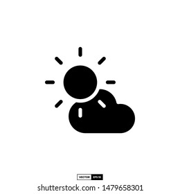 Sun cloud icon, design inspiration vector template for interface and any purpose