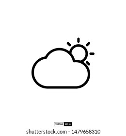 Sun cloud icon, design inspiration vector template for interface and any purpose