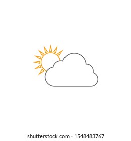 Sun cloud icon design template vector isolated