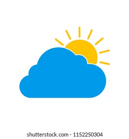 sun cloud icon. Flat design style eps 10