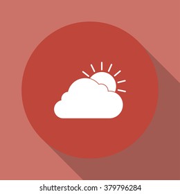sun cloud icon. Flat design style eps 10