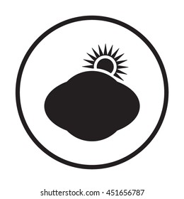 Sun cloud icon. Flat design.