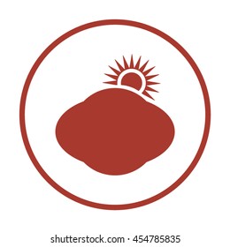 Sun cloud icon. Flat design.