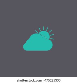 sun cloud icon. Flat design style eps 10