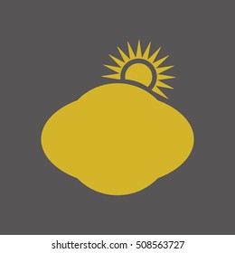 Sun cloud icon. Flat design.